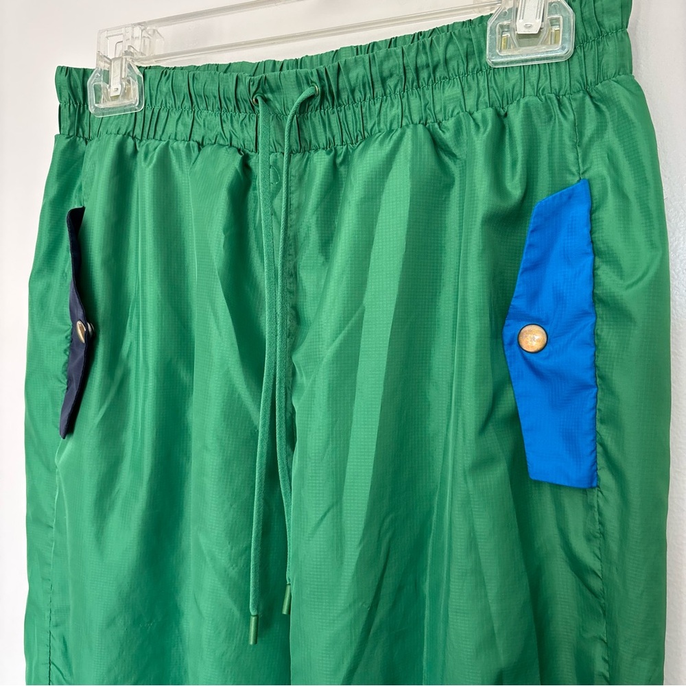 STAUD Green Track Pants with Navy Pocket Accents - Picture 5 of 14